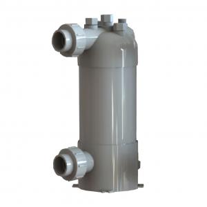 China Titanium Heat Exchanger Tube PVC Shell Heat Exchanger for Swimming Pool Heat Pump Aquarium Chiller supplier