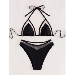 China Bikini Style Removable Padding Swimming Suits Black Color Fashion Upf50++ Pure Color Sexy For Ladies supplier