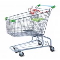 China Supermarket Shopping Metal Trolley Cart 120 Litres Powder Coat Finish on sale