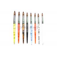 China Salon Edition Pointed Kolinsky Nail Brushes Acrylic Handle / Nail Paint Brush Colorful on sale
