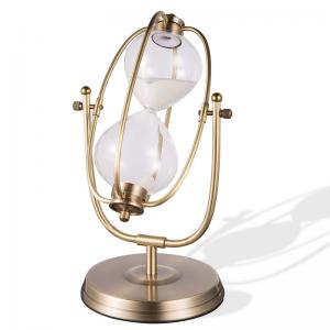 Metal Alloy / Brass Vintage Hourglass 15 Min - 60 Min With Antique Painting