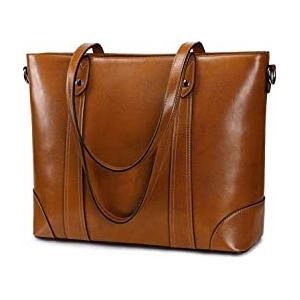 15.6 Inch Laptop Leather Tote Bag For Women PU Polyester Material