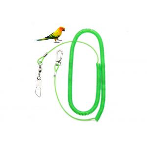 China Green Wire Coil Parrot Climbing Rope TPU With Snap One End / Pin Holder One End supplier