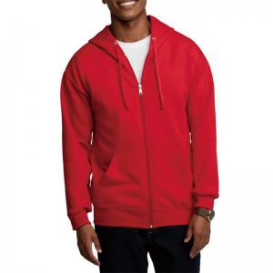 Customized Fashionable Cotton Polyester Red Full Zipper Mens Hoodies Jackets with Pocket