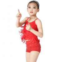 China Cheerful Fringe Top Sequin Shorts Children'S Dance Costumes Tassel Outfits on sale