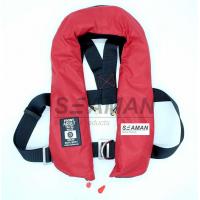 China EC / MED Approval 150N Orange Red Double Air Chamber Inflatable Life Jacket With Harness on sale