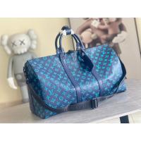 China Large Branded Mens Bag Keepall BANDOULIÈRE 50 Blue Boston Bags on sale