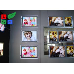 China Portrait View Crystal Light Box Display A2 Size With Cable Hanging Kits supplier