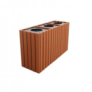 Commercial Wooden Outdoor Recycling Bins 1200mm× 400mm×700mm Size