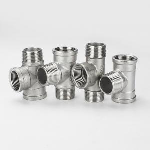 China Sanitary Stainless Steel 3 Way Male Threaded Tee Pipe Fittings with Casting SS304 supplier