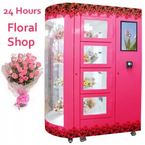 China LED Lighting Rotating Bouquet Flower Vending Machine 24 Hours Smart Locker System supplier