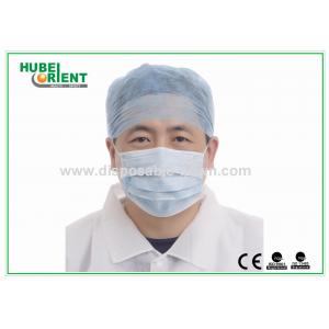 China 20 - 40 Gsm PP SMS Doctor Disposable Head Cap Elastic At Back For Medical Situation supplier