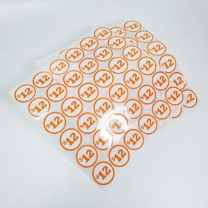 Glossy Custom Retail Labels BOPP Film Price Tag Adhesive CMYK Circle Sticker Labels
