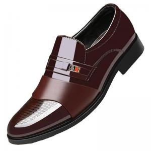 China Microfiber Leather Mens Formal Shoes British Business Style Customized Logo supplier