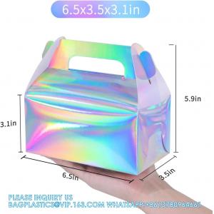 Holographic Gift Box Cake Candy Biscuit Packaging Portable Carton For Wedding And Birthday Parties