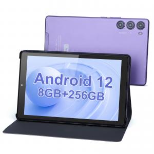 Purple 256GB ROM 9 Inch Tablet PC With 800x1280 IPS Screen Resolution 8000mAh Battery Capacity With Protector Case