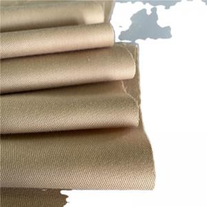 Soft Peached Khaki 150GSM Polyester Spun Yarn Fabric For Women's Blouses and Uniforms