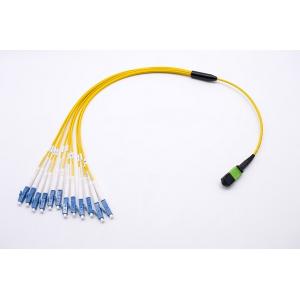 China 12 MPO/MTP-LC/APC SM 3.0mm Breakout Fiber Optic MPO/MTP Jumper with Yellow Jacket supplier