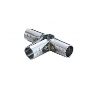 Chrome Plated 3 Way Metal Pipe Connectors For Assembly Flexible Module Racking System