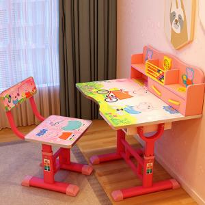 Toddler Kids Desk And Chair Set Height Adjustable Support Solid Wood 64x44cm