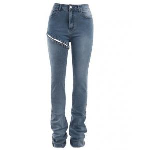 Small Quantity Garment Manufacturer Women'S Detachable Jeans Summer High Waist Slim Straight Leg Trousers
