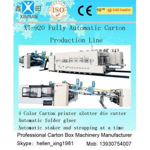 Fully Automatic Carton Box Printer Slotter Die Cutter Machine with Folder Gluer Inline