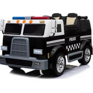 China Battery 12V/24V Black white Electric Ride On Double Seater Police Cars for Kids supplier