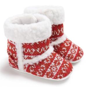 China New fashion non-woven knitted crochet winter warm Walking shoes baby booties knit supplier
