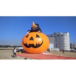 China 4m Inflatable Advertising Products Halloween Pumpkin With Black Cat supplier