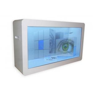 47 See Through Lcd Screen Kiosk Digital Signage , Multitouch Transparent Showcase