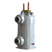 China Industrial PVC shell titanium tube evaporator coil heat exchanger for aquarium chiller heat pumps on sale