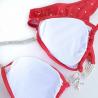 Rhinestone Red NPC Bikini Competition Suits Handmade Design With Crystals