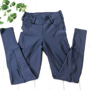 Quick Dry Full Seat Silicone Breeches Navy Blue Children's Equestrian Training Pants