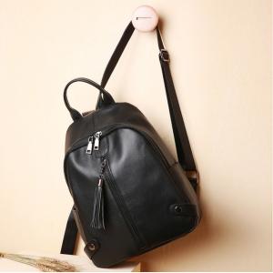 China Daily Double Shoulder Bags for Lady Simple Pure Cow Leather Backpack supplier