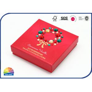 Red 157gsm Coated Paper Gift Box With Acrylic Diamond Decorated