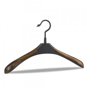 SGS Wooden Pattern Black Metal Coat Hanger For Wardrobe