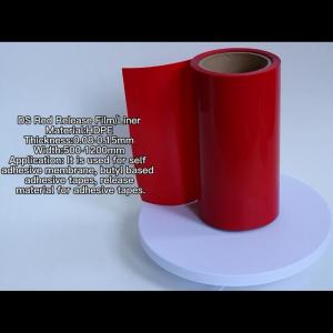 China Red Color HDPE Release Film HDPE Silicone Coated Release Liner For Foam Tapes supplier