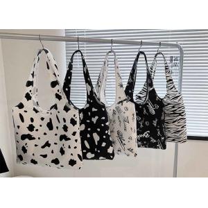 Cow print canvas bag female spring new tide fashion large capacity one shoulder bag student cross body Tote bag