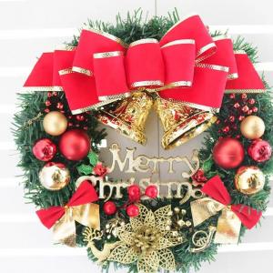 China PVC 30cm Large Bell Christmas Wreath Holiday Home Decor supplier