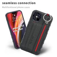 China Lanyard Strap Leather Phone Cases For Iphone 14 13 Scratchproof on sale