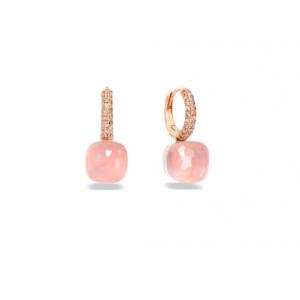 China Elegant Pink Crystal Zircons Long Drop Earrings For Women Stud Earrings Jewelry For Bridal Wedding Earrings Rococo Jewel supplier