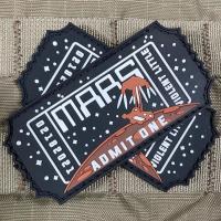 China Custom made patch Mars Admit One PVC Patch PVC Hook sew on Patches on sale