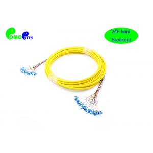 China 24F Pre-terminated Fiber Patch Cable LC UPC-LC UPC  0.9mm 9/125 Mini Breakout 900um Tight Buffered Tails supplier