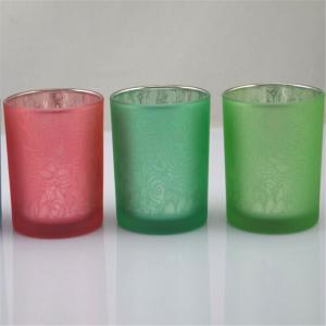 flower glass candle holders/glass candle containers