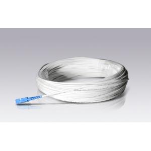 White Fiber Optic Network Cable , Ftth Fiber Optic Drop Cable Sc Connector