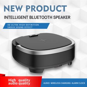 China Stereo Wireless Phone Charger Speaker , Fast Bluetooth Charging Alarm Clock supplier