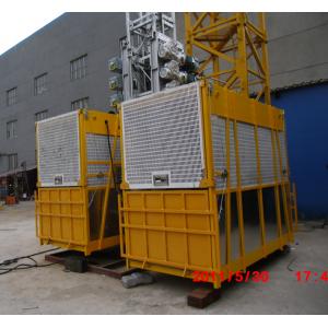 1200kg Painted Building Material Twin Cage Hoist 3.6 x 1.5 x 2.5 m