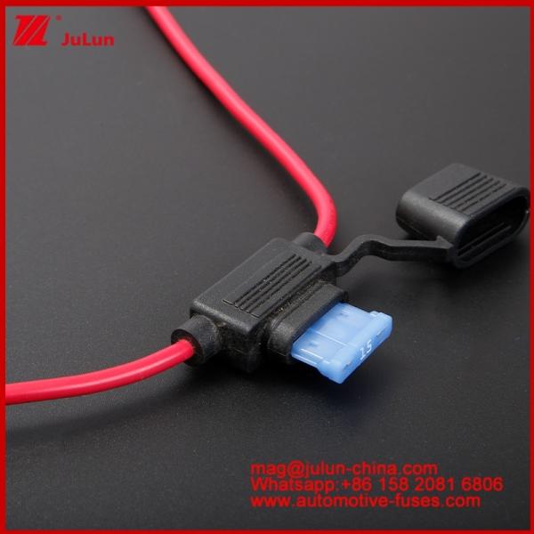 China Waterproof ATC ATO Standard Fuse Holder Medium Blade 12V Waterproof Auto Fuse Holder Standard Copper and Plastic with 16AWG Wire 3A 5A 10A Automotive Use wholesale