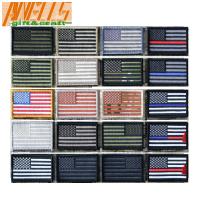 China REVERSE American FLAG Embroidered Patch Patriotic USA US Embroidery Patch Brand New US Flag Shoulder Patch on sale