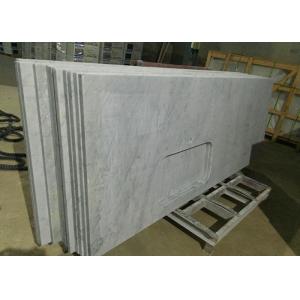Carrara White Marble Stone Kitchen Countertops Sink Hole For Construction
